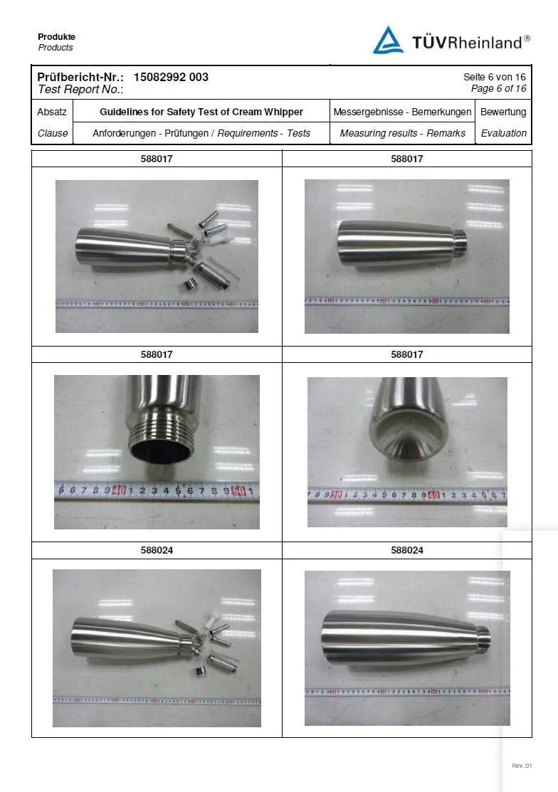 1000ml Cream Whipper with 4 Metal Nozzels 304 Stainless Steel Seamless Canister