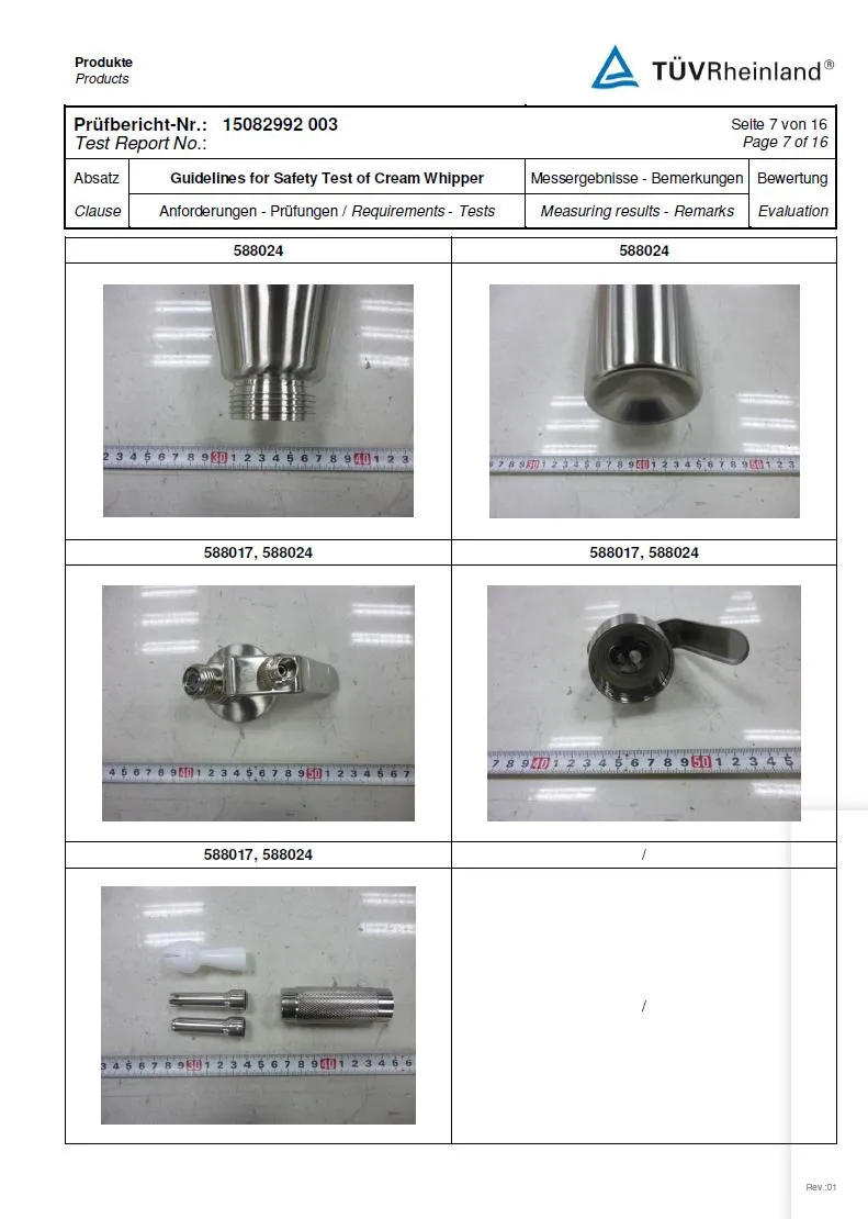 1000ml Cream Whipper with 4 Metal Nozzels 304 Stainless Steel Seamless Canister