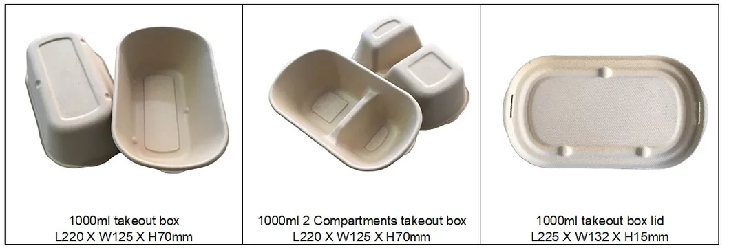 1000ml Disposable Paper Meal Box Salad Box Degradable Lunch Box Sushi Box Food Takeout Packaging Box 2 Compartments Lunch Box with Lid 1000ml, 9X5X3 Inch