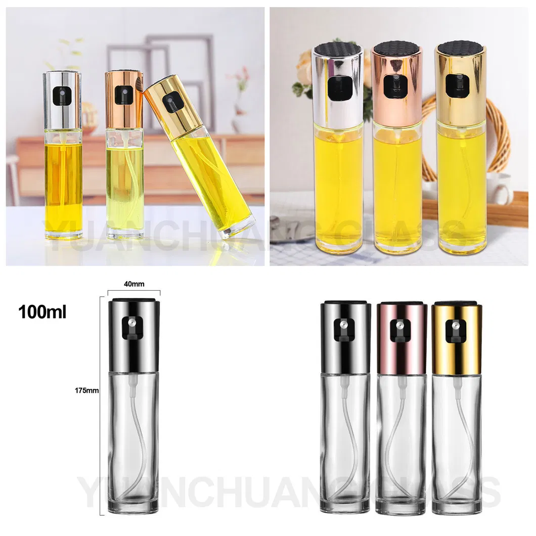 100ml Custom Wholesale Transparent Portable Luxury Condiment Cooking Kitchen Oil Spray Bottle