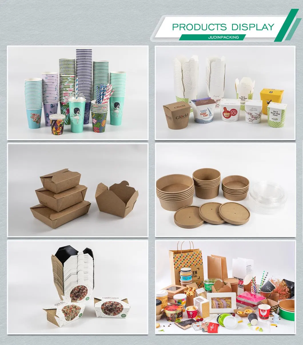 1100ml/1300ml Customized Logo Round Disposable Takeaway Carton Paper Bowl