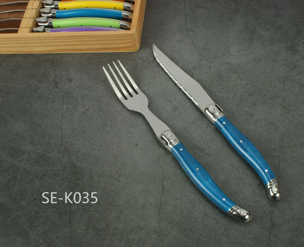 12PCS ABS Handle Laguiole Stainless Steel Used Restaurant Flatware (SE-K035)