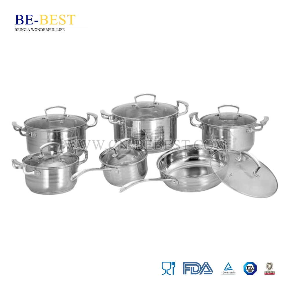 12PCS Stainless Steel Step & Rolled Edge Cookware Set 12PCS Stainless Steel Step & Rolled Edge Cookware Set