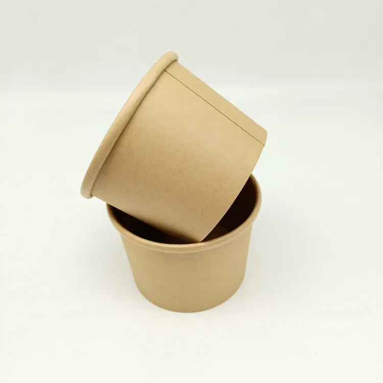 1300ml Single-Layer Coated Biodegradable Kraft Paper Salad Bowl