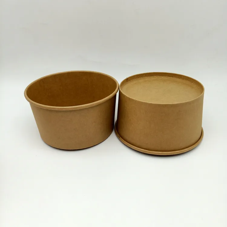 1300ml Single-Layer Coated Biodegradable Kraft Paper Salad Bowl