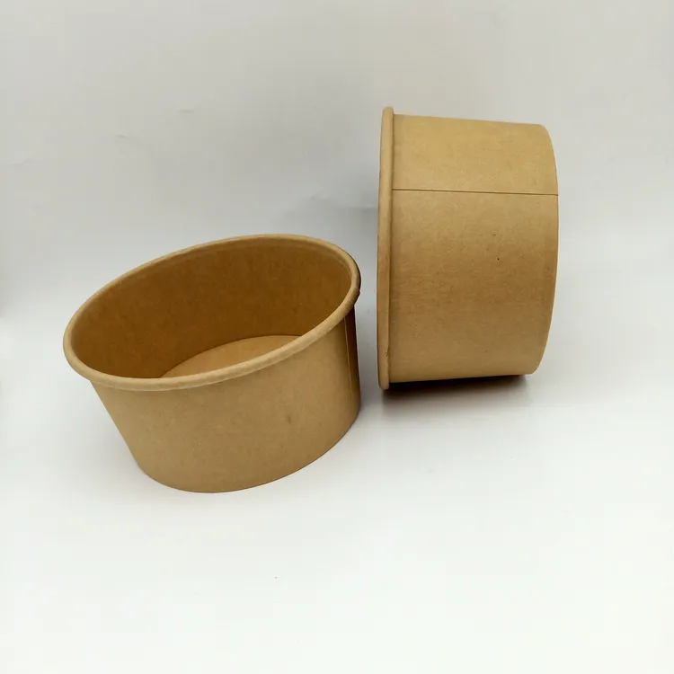 1300ml Single-Layer Coated Biodegradable Kraft Paper Salad Bowl