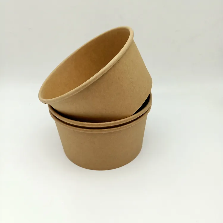 1300ml Single-Layer Coated Biodegradable Kraft Paper Salad Bowl