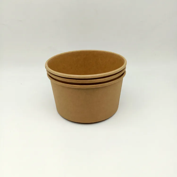 1300ml Single-Layer Coated Biodegradable Kraft Paper Salad Bowl