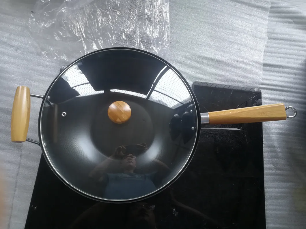 14" Carbon Steel Wok with Bamboo Handle