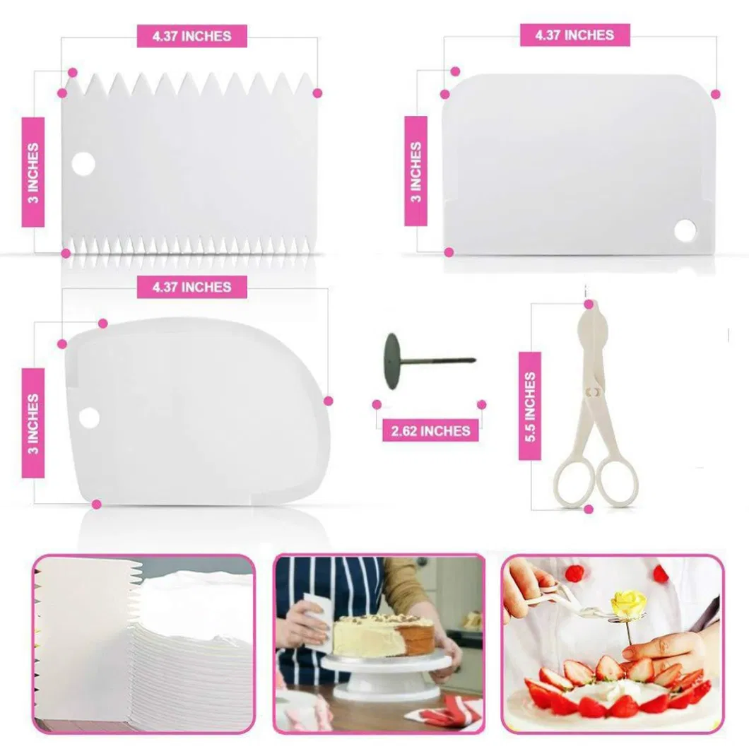 164PC Cake Decorating Tools Kitchen Supplies Banquets Pastry Tube Practical Multi Function Turntable Cake Turntable Set Baking Decoration Tool Set