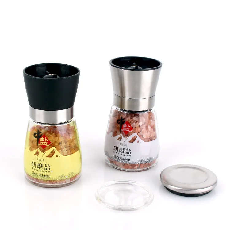 170ml Empty Glass Condiment Spice Salt Pepper Shakers Bottle