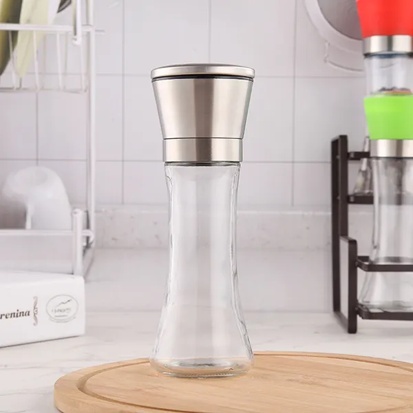 170ml Spice Bottle with Clear Durable 304 S/S Grinder Top for Kitchen Spice Use