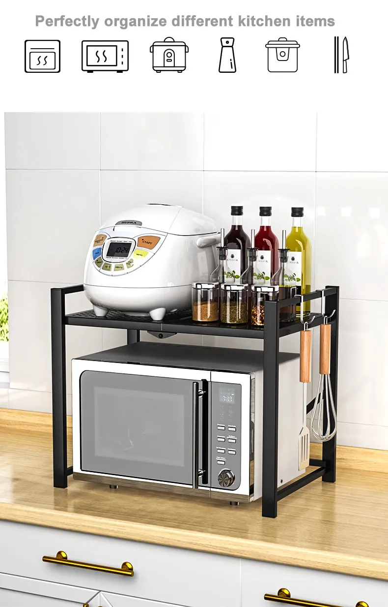 2 Tier Multi-Functional Rack Kitchen Organizer No Assembly Required