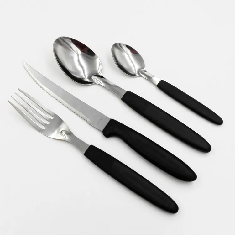 24 Pieces 18/0 Stainless Steel Cutlery with Printing Chinese Pattern PS Handle