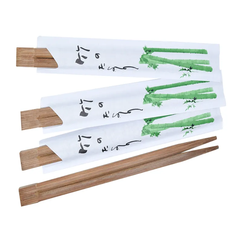 24cm Disposable Carbonized Compostable Twin Flat Carbonized Bamboo Chopstick