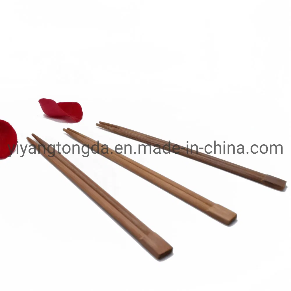 24cm Disposable Carbonized Compostable Twin Flat Carbonized Bamboo Chopstick