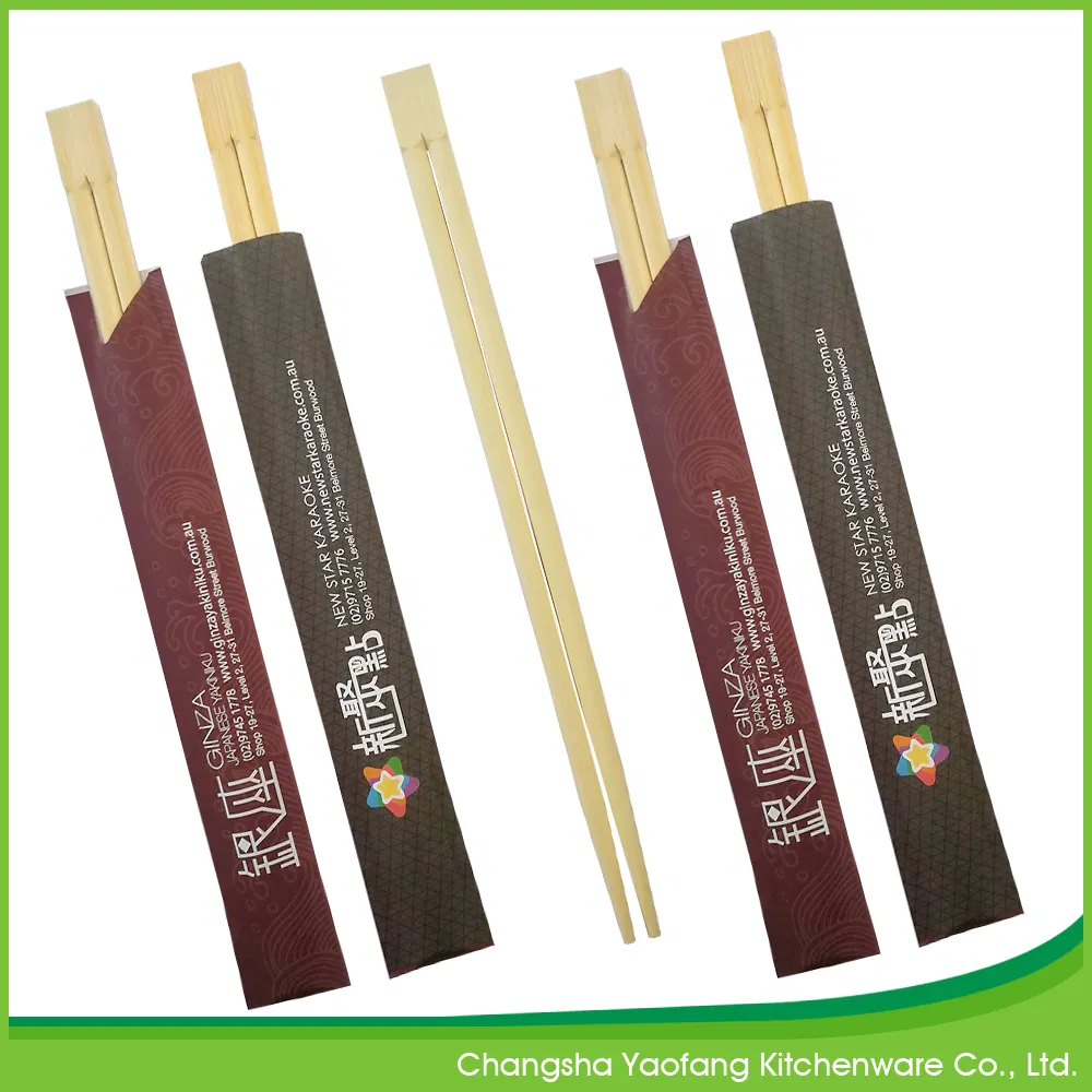 24cm Nature Chopsticks, High Quality Twins Chopsticks, Disposable Sushi Chopsticks with Semi-Closed Pape