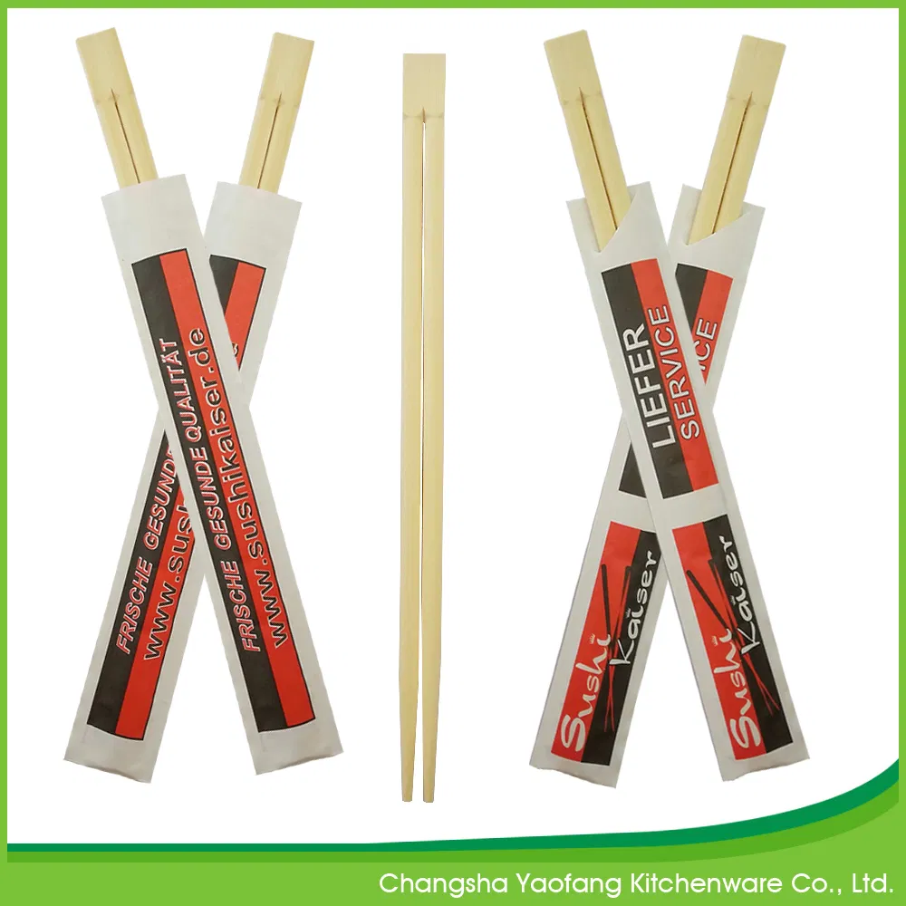 24cm Nature Chopsticks, High Quality Twins Chopsticks, Disposable Sushi Chopsticks with Semi-Closed Pape