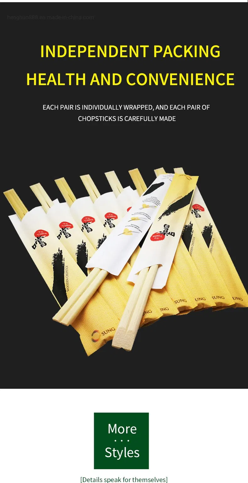 24cm Tensoge Paper Packing Chopsticks Disposable Bamboo Chopsticks Cheaper Price