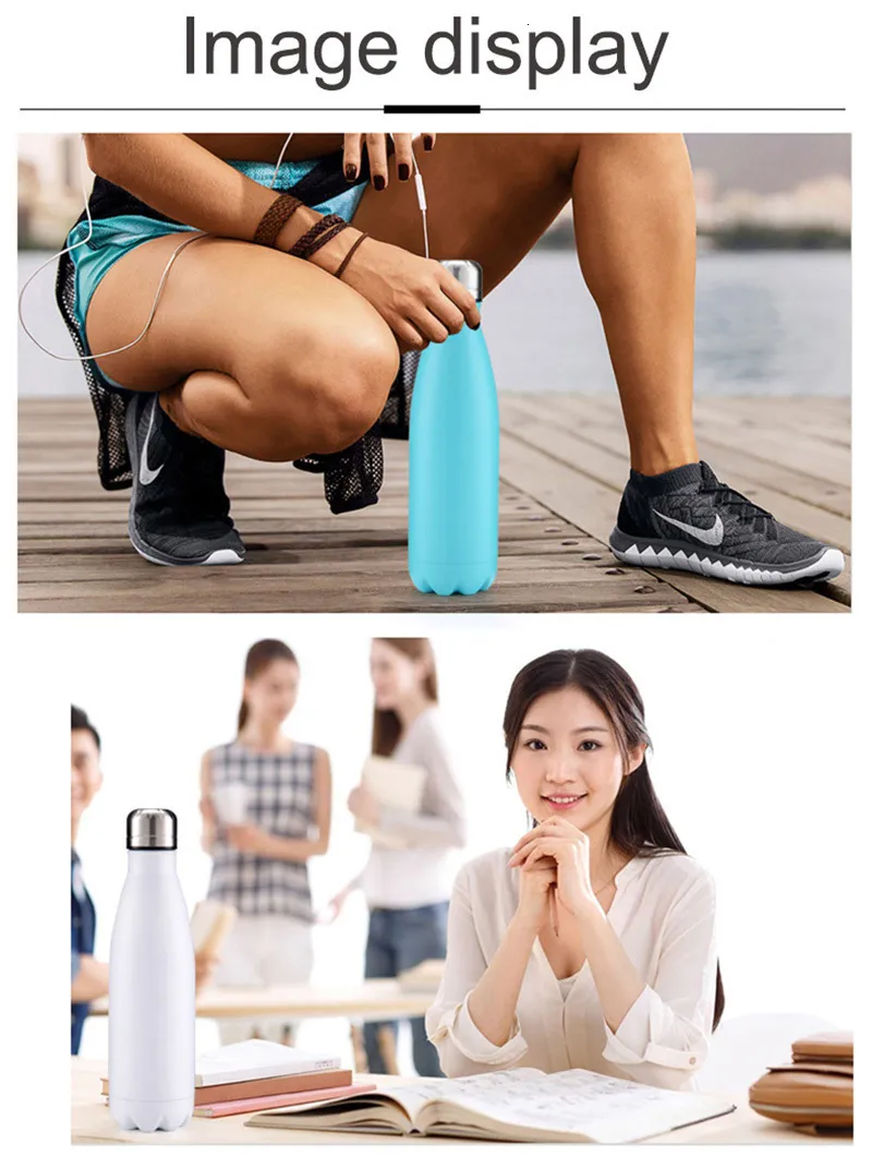 350/500/750/1000ml Double-Wall Insulated Vacuum Flask Stainless Steel Water Bottle BPA Free Thermos for Sport Water Bottles