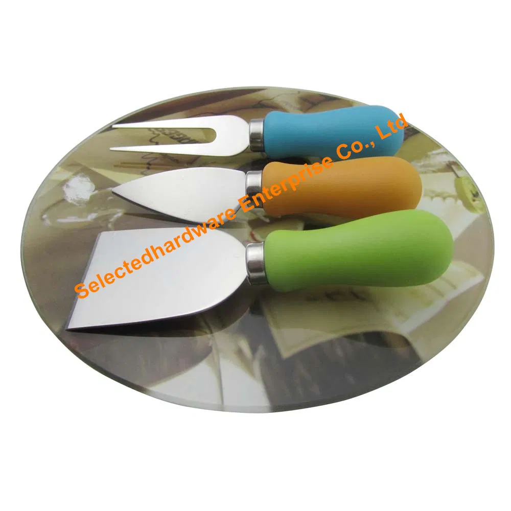 4PCS Parmesan Shaver Cheese Knife Tool Set with Glass Cutting Board