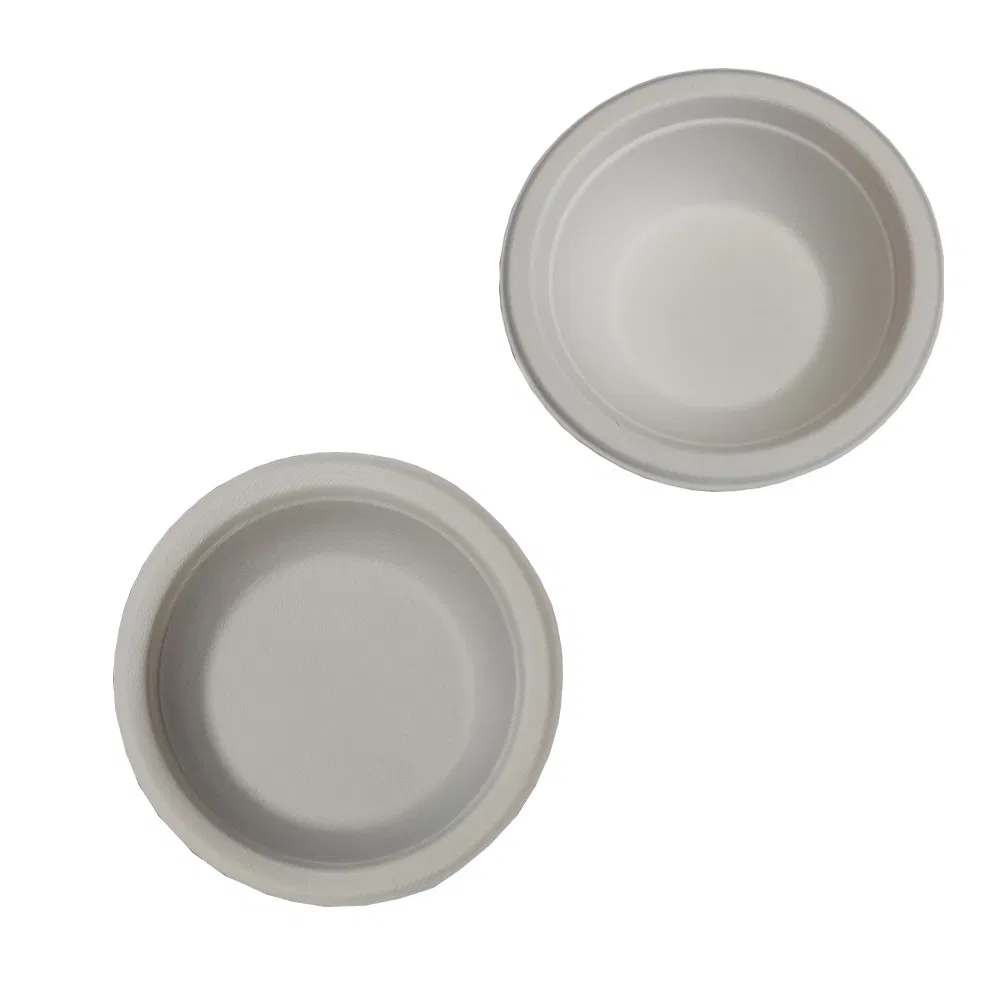 500ml 18oz Bagasse Salad Tableware Bowl with Pet Lid Cover Cookware Set