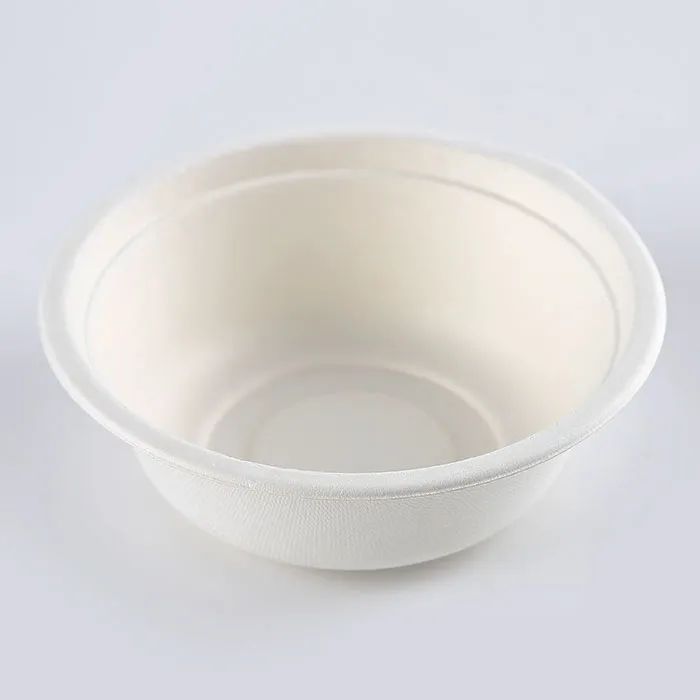 500ml 18oz Bagasse Salad Tableware Bowl with Pet Lid Cover Cookware Set