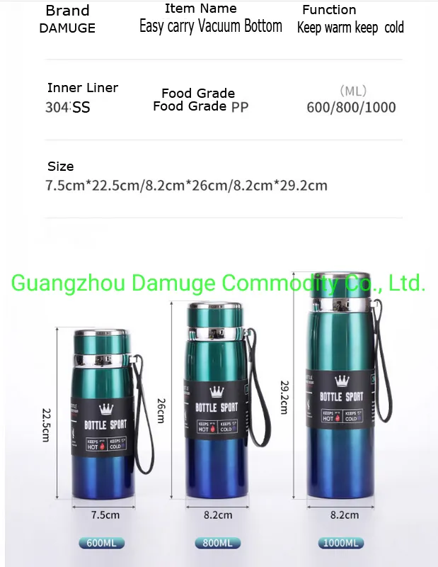 500ml/650ml/800ml/1100ml/1500ml 17oz 18oz 21oz 30oz Sports Water Bottle Cup Vacuum Insulated Drinking Bottle Flask