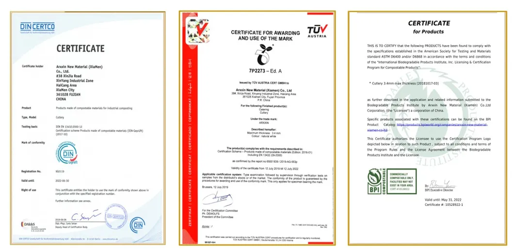 6/6.5 Inch Heavy Duty Cpla Cutlery 100% Compostable Biodegradable Disposable PLA/Cpla Cutlery Utensils