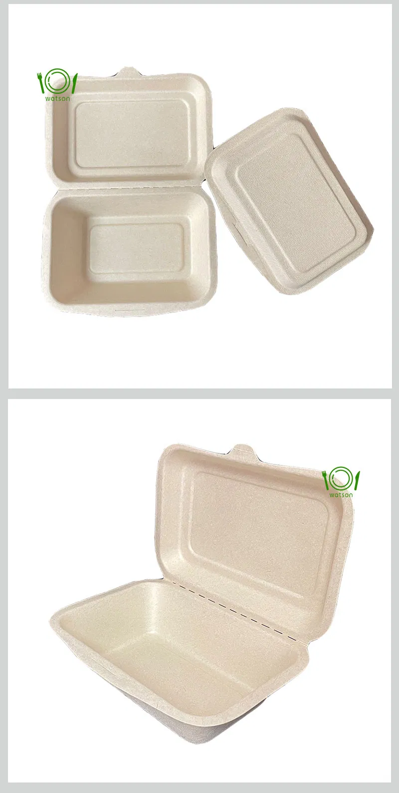 600ml Disposable Container Takeaway Food Box Degradable Tableware Rigid Paper Snack Container