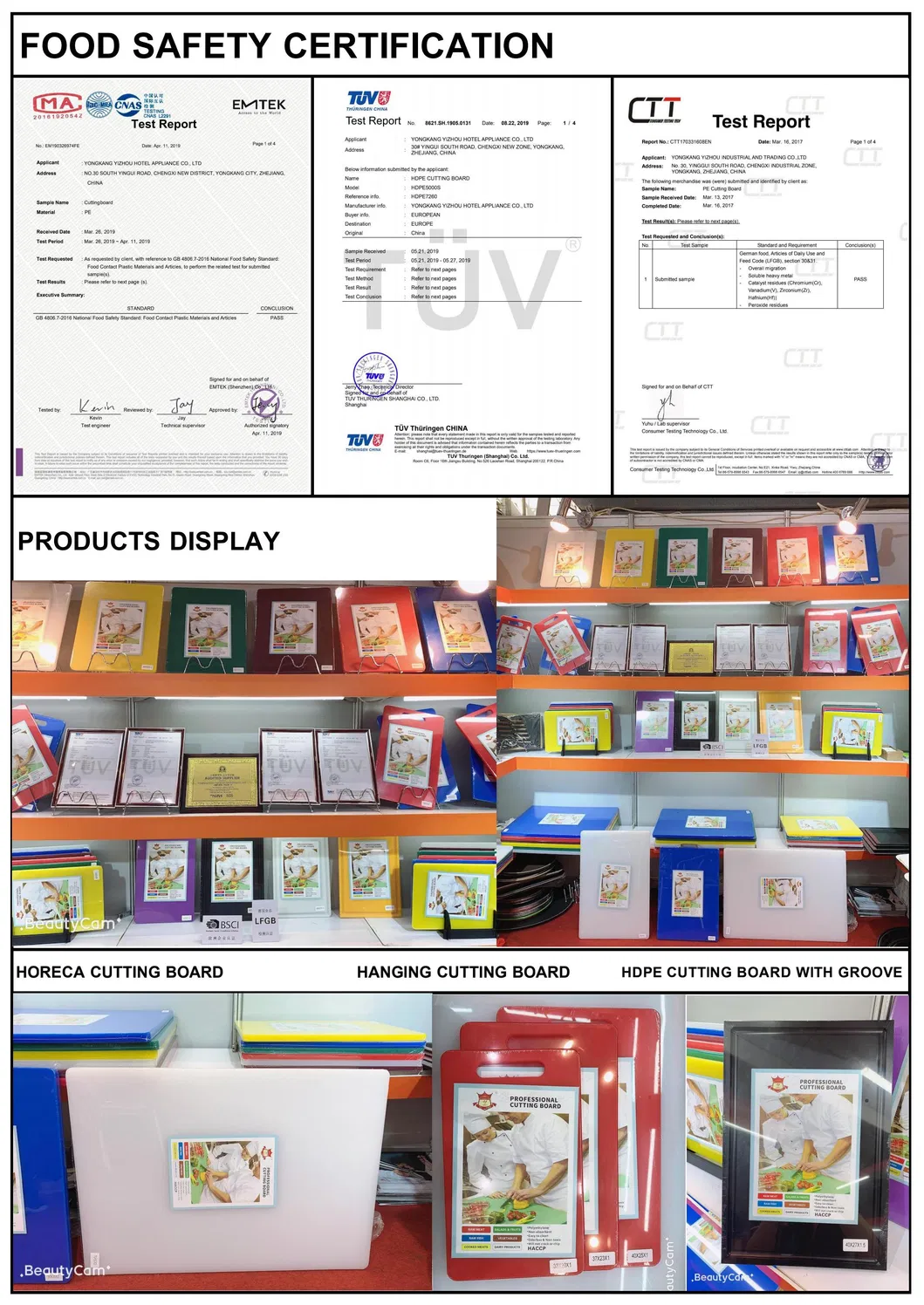 7-Color Plastic Cutting Board LDPE Chopping Board 600X400X20mm Commercial Chopping Block