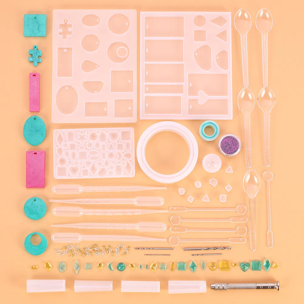 73PCS DIY Pendant Diamond Jewelry Accessories Crystal Epoxy Injection Mould