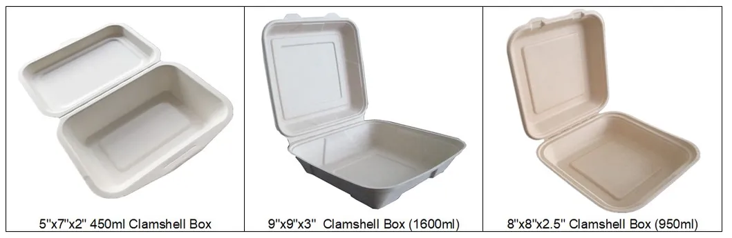 850ml Picnic Wheat Straw Fiber Compartment Meal Storage Lunch Container Food Preparation Box Outdoor Camping Light Meal Lunch Box, Optinal Lid, 9X5X2 Inch