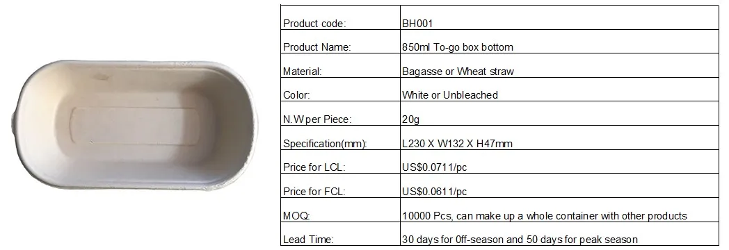 850ml Picnic Wheat Straw Fiber Compartment Meal Storage Lunch Container Food Preparation Box Outdoor Camping Light Meal Lunch Box, Optinal Lid, 9X5X2 Inch