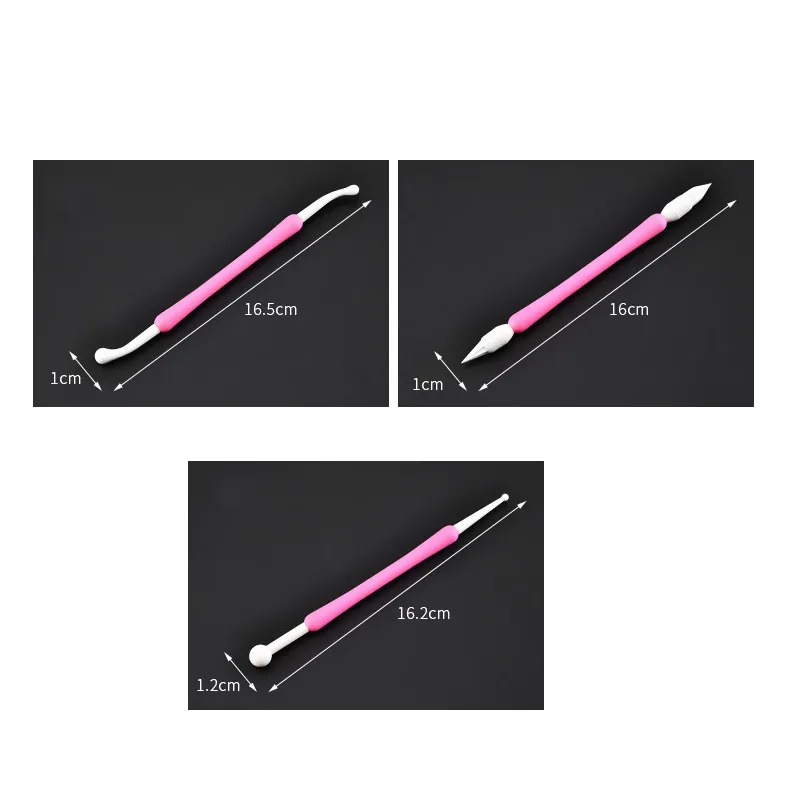 9 Pieces Fondant Modeling Tool with Double Ended Plastic Cake Decorating Pen Kit for Dessert Gum Paste Cupcake Toppers Fondant Cake Baking Tool Esg12319