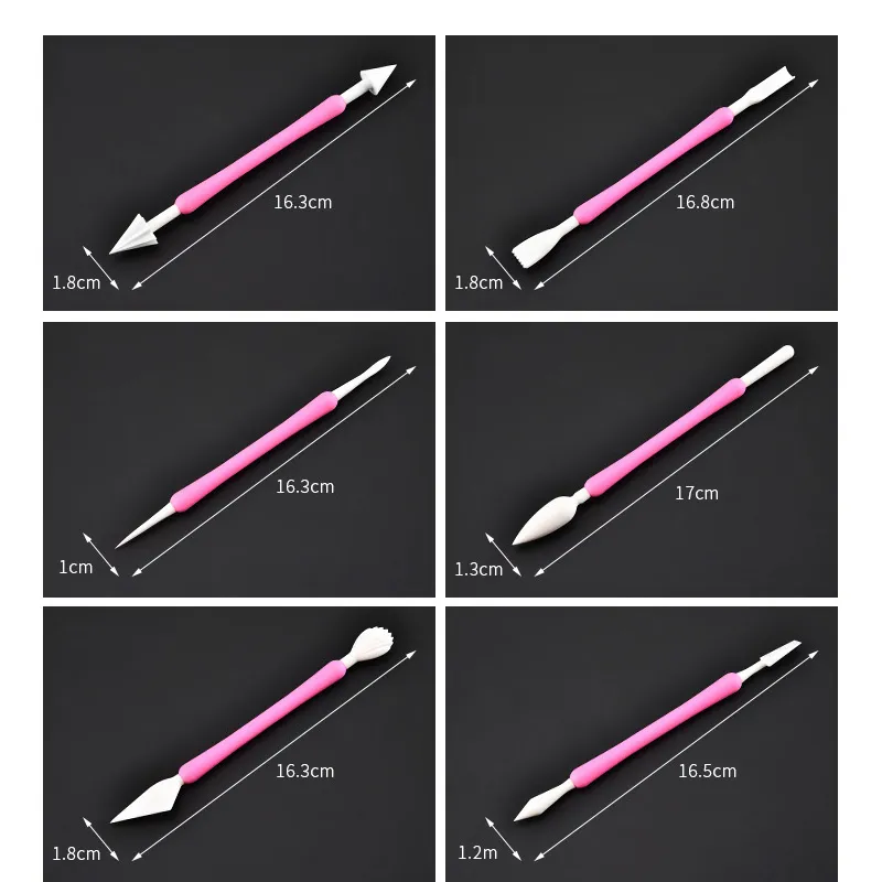 9 Pieces Fondant Modeling Tool with Double Ended Plastic Cake Decorating Pen Kit for Dessert Gum Paste Cupcake Toppers Fondant Cake Baking Tool Esg12319