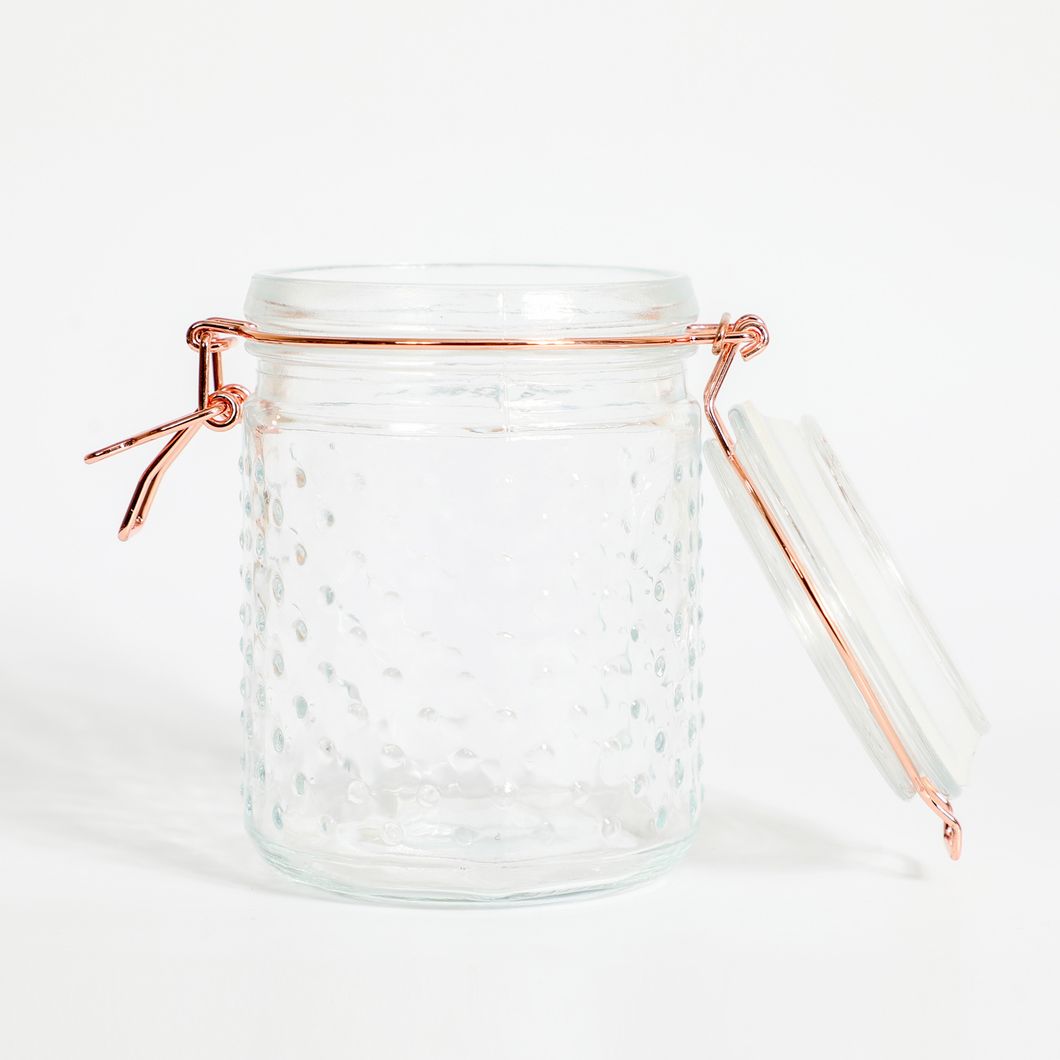 Airtight Glass Canister Set Food Storage Jar Square - Storage Container with Clear Preserving Seal Wire Clip Fastening for Kitchen Canning