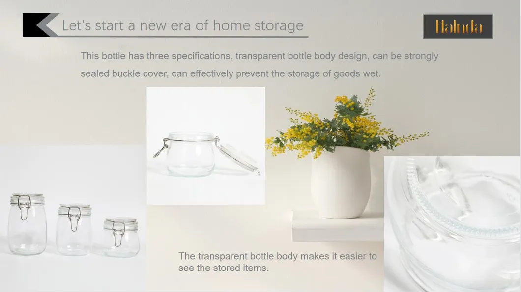 Airtight Glass Canister Set with Lids Food Storage Jar Storage Container with Clear Preserving Seal Wire Clip