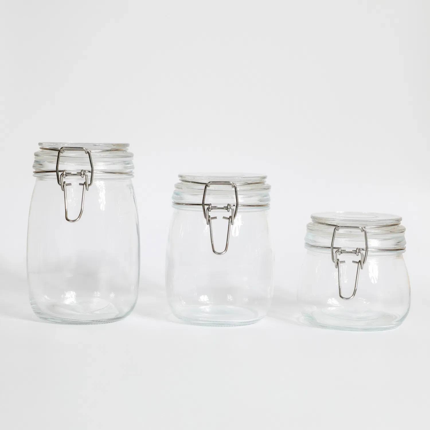 Airtight Glass Canister Set with Lids Food Storage Jar Storage Container with Clear Preserving Seal Wire Clip