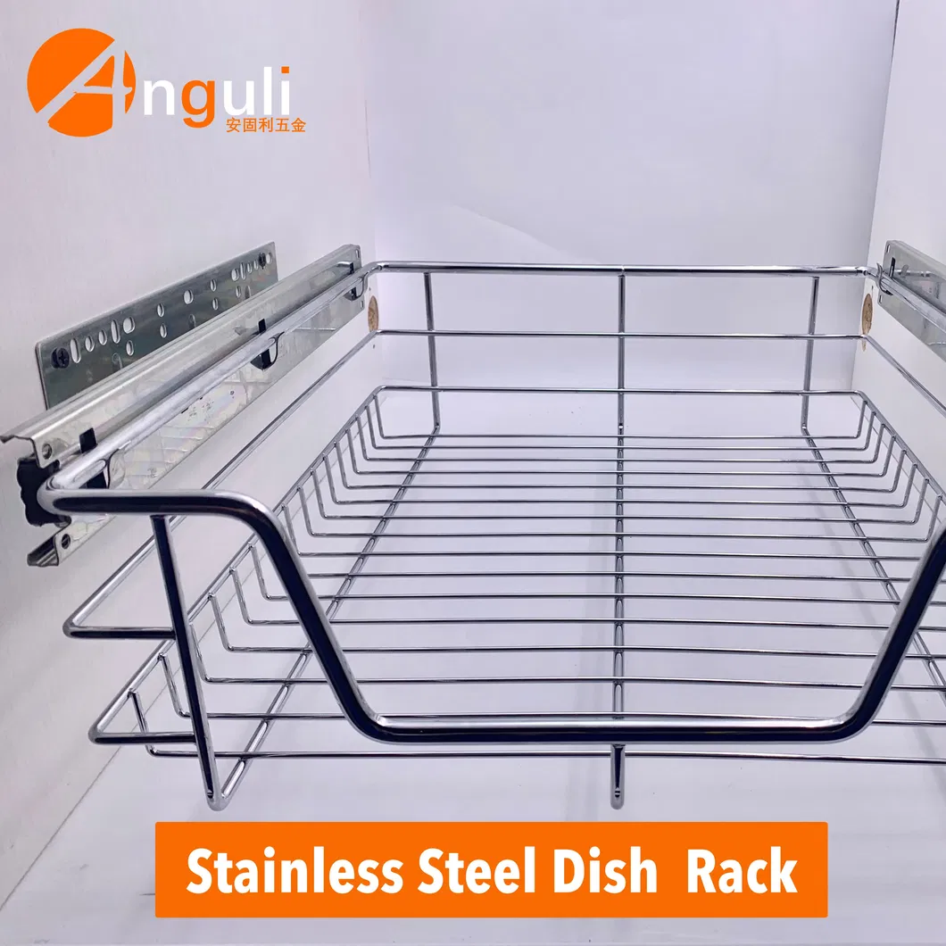 Anguli Kitchen Accessories Kitchen Cabinet Stainless Steel Pull out Dish Drying Rack Kitchen Baskets Pantry Organizer