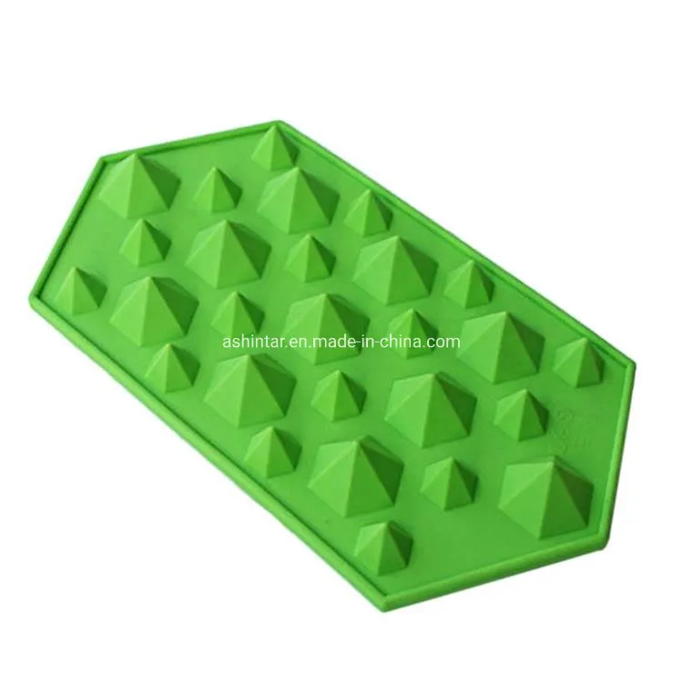 Approved Durable Diamond Shaped 27 Cavities Food Grade Silicone Ice Cube Tray