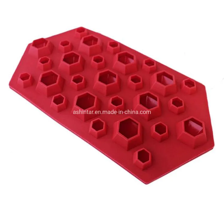 Approved Durable Diamond Shaped 27 Cavities Food Grade Silicone Ice Cube Tray