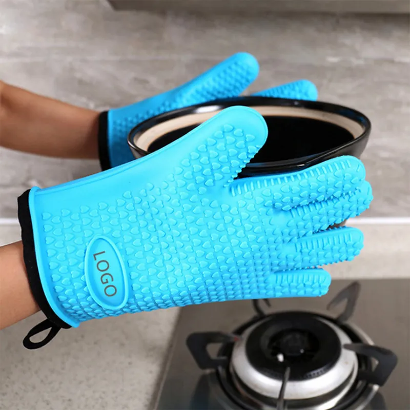 Baking Kitchen Cooking BBQ Grilling Heat Resistant Microwave Silicone Oven Gloves Mitt