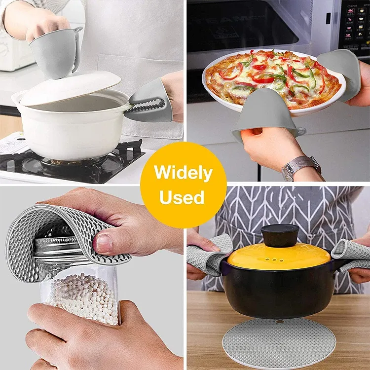 Baking Kitchen Cooking BBQ Grilling Heat Resistant Microwave Silicone Oven Gloves Mitt