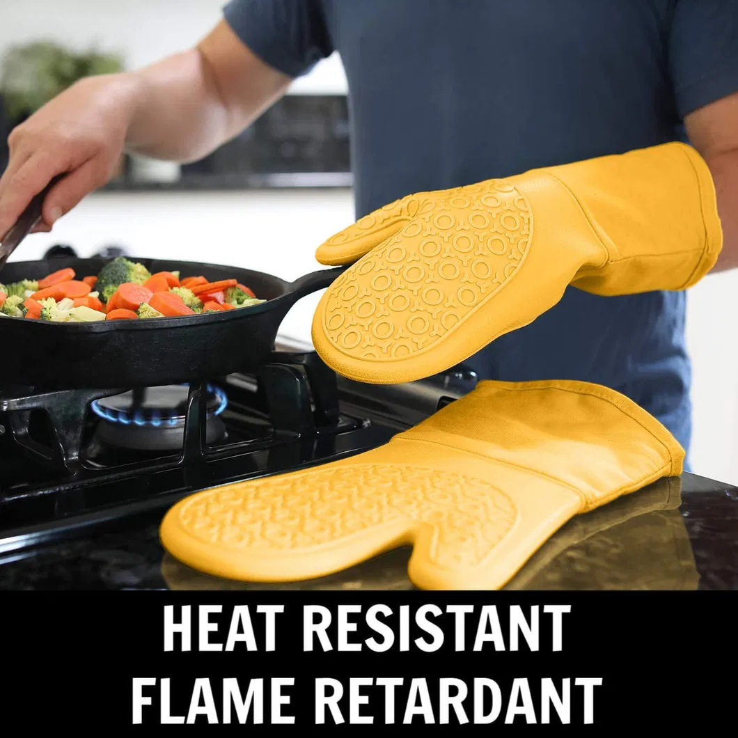 Baking Kitchen Cooking BBQ Grilling Heat Resistant Microwave Silicone Oven Gloves Mitt