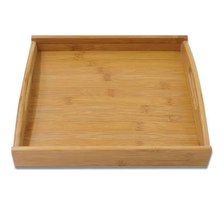 Bamboo Butler Serving Tray with Cut out Handlesy
