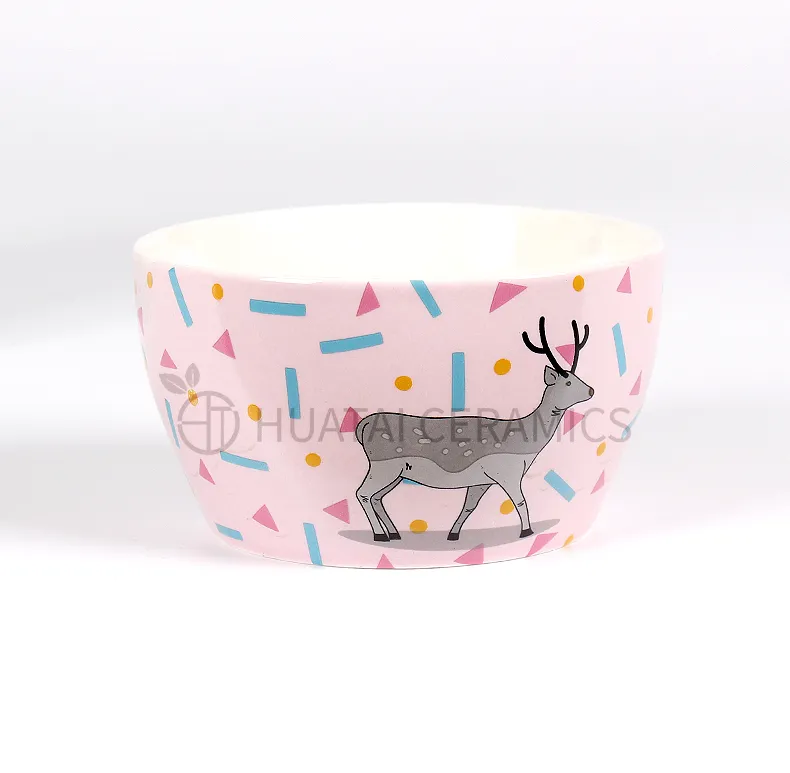 Best Selling New Products Cartoon Animal Pattern Children Ceramic Dinnerware Set