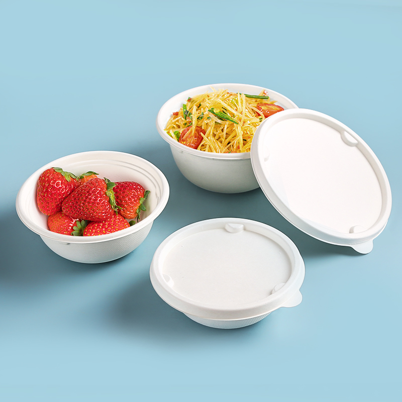 Biodegradable 700ml Salad Bowl with Lid for Take out