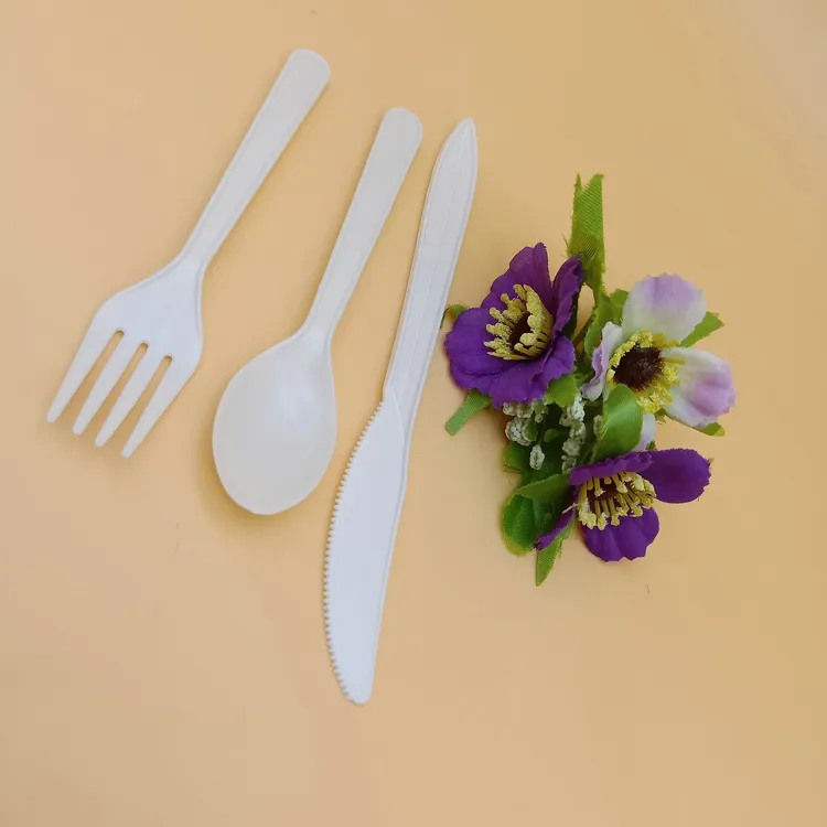 Biodegradable Corn Starch Disposable Knife and Fork Spoon