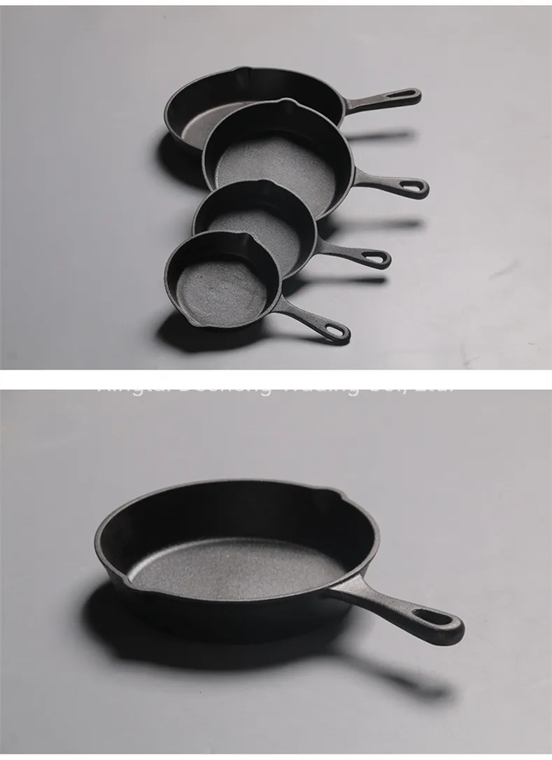 Cast Iron Frying Pan Set with Vegetable Oil Pre-Seasoned Non-Stick Cookware Set Oil